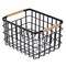 mDesign Metal Steel Wire Square Closet Storage Basket w/ Handles